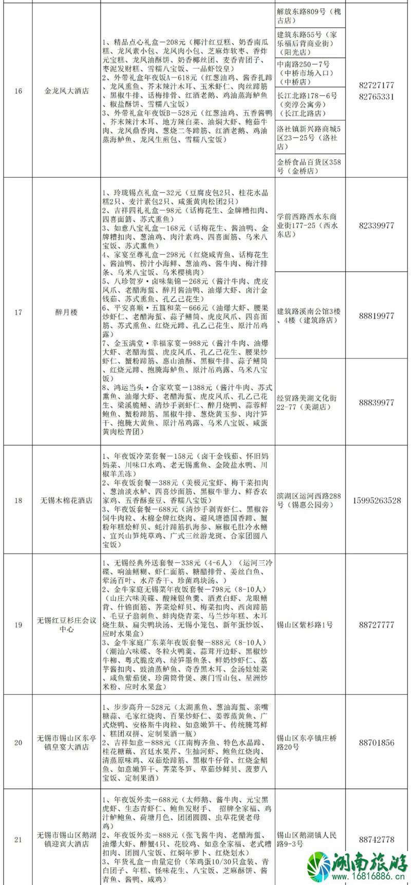 2021无锡可线上预约年夜饭餐厅及菜单 2021无锡可线上预约年夜饭餐厅及菜单