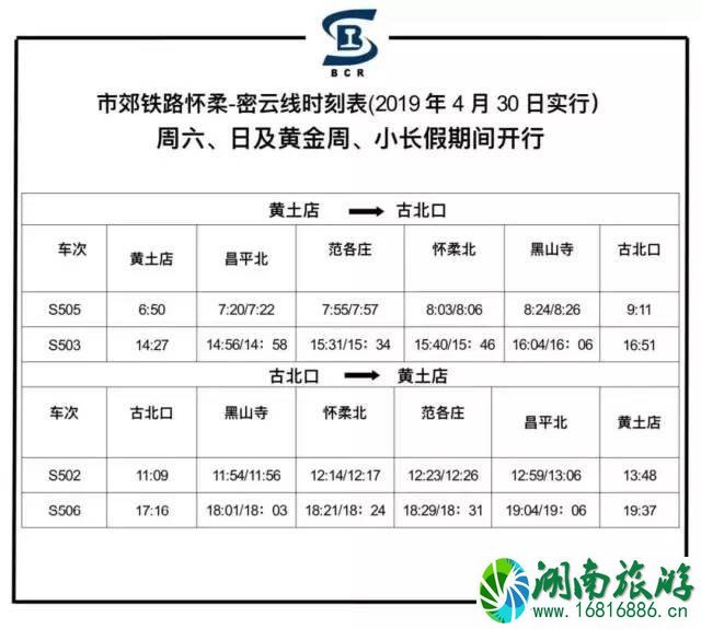 北京s5线最新时刻表2022+票价 北京s5线最新时刻表2022+票价