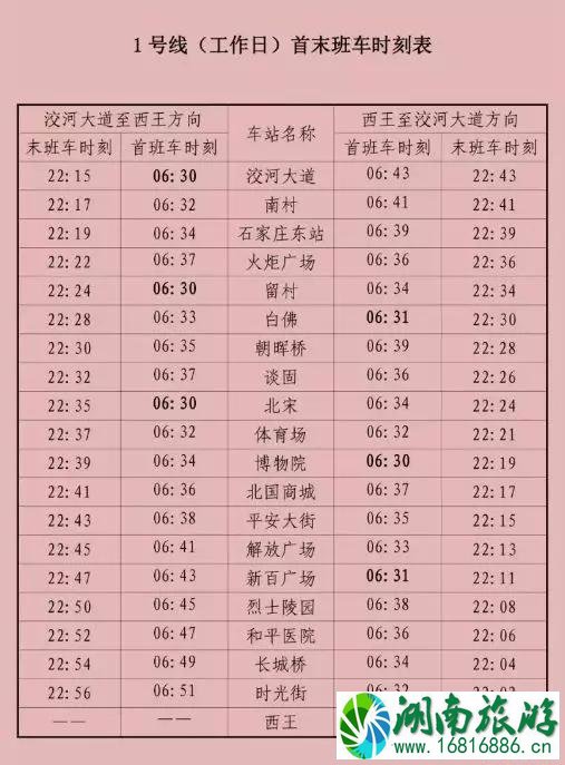 2022石家庄地铁1号线运营最新时间表+1号线二期最新消息 2022石家庄地铁1号线运营最新时间表+1号线二期最新消息