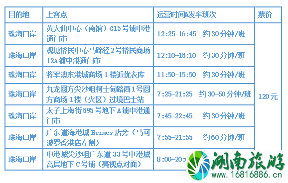 港珠澳大桥跨境直通巴士 票价+时刻表 港珠澳大桥跨境直通巴士 票价+时刻表