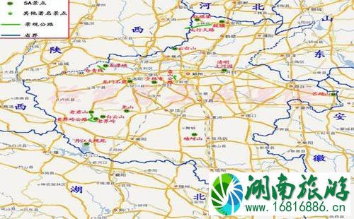 河南旅游地图 河南所有知名景点（附地图）